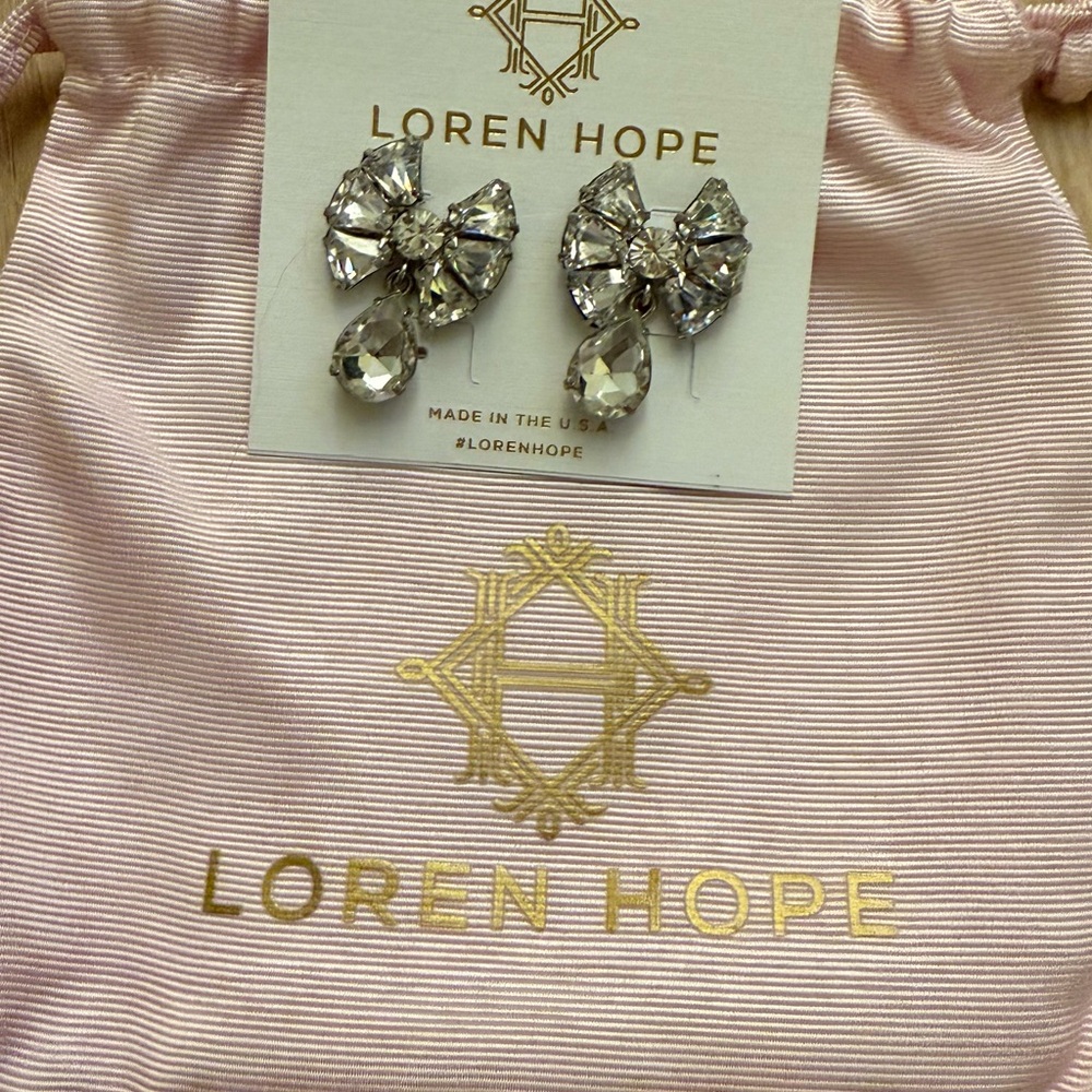 Loren Hope Susanna Crystal Bow Earrings